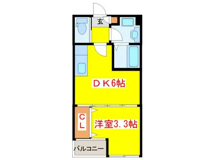 EXCIFE2ND(1DK/2階)の間取り写真