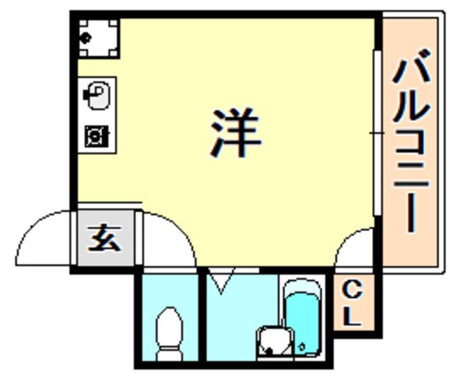 平野エスペランス(ワンルーム/5階)の間取り写真
