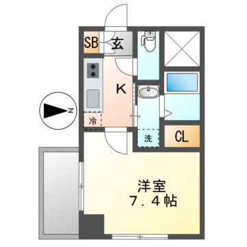 レジデンス東別院スクエア(1K/3階)の間取り写真