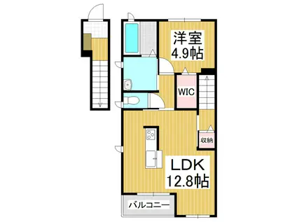 Tメゾンポルテ(1LDK/2階)の間取り写真