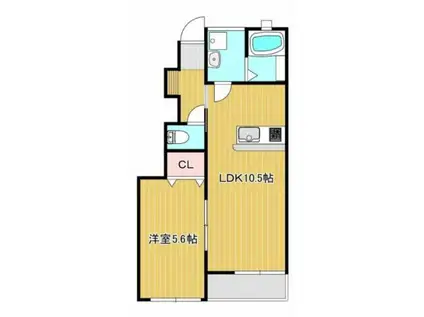 プティーシュシュ雄町 101(1LDK/1階)の間取り写真