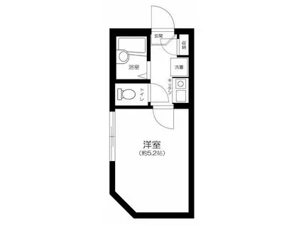 サザンロード北千住(1K/3階)の間取り写真