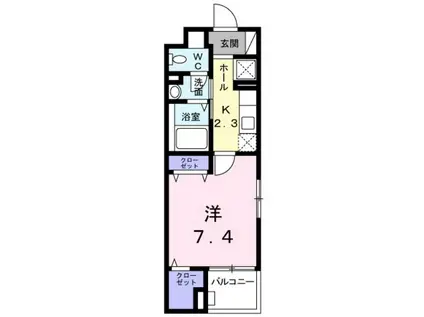 シオン大元(1K/3階)の間取り写真