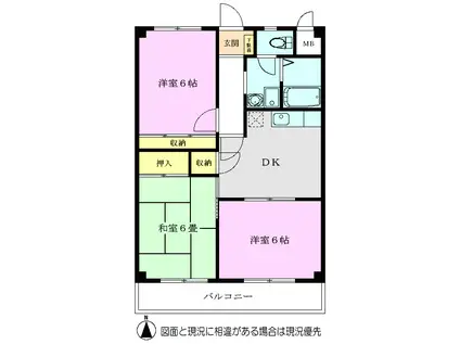 メゾンドール朝霞台(3DK/3階)の間取り写真