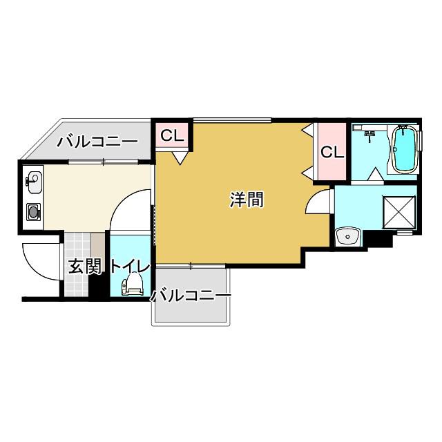 ERコート堀池町(1K/2階)の間取り写真