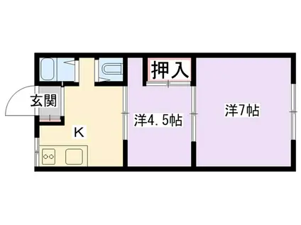 トヨノマンションB館(2K/2階)の間取り写真