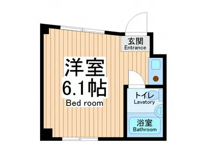 白糸台パークハイツ(ワンルーム/2階)の間取り写真