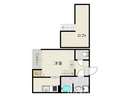 吉塚三丁目コーポ(1K/2階)の間取り写真