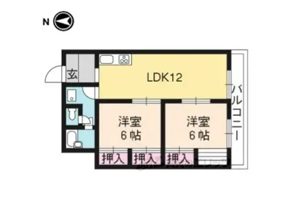 ロイヤルハイツ秀(2LDK/1階)の間取り写真