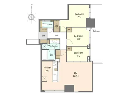 大崎ステーションレジデンス(3LDK/29階)の間取り写真