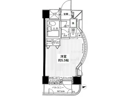 ダイアパレスSP武蔵新城(1K/4階)の間取り写真