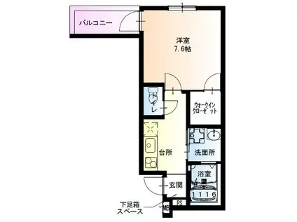 フジパレス中加賀屋VI番館(1K/2階)の間取り写真