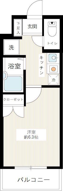 ヴェルト池袋(1K/7階)の間取り写真