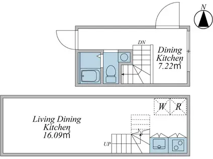 HJ PLACE YOYOGIUEHARA(1LDK/1階)の間取り写真
