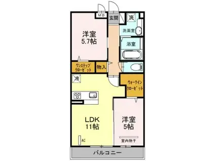 安行藤八D-ROOM(2LDK/2階)の間取り写真