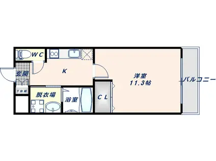 ルミエール(1K/2階)の間取り写真