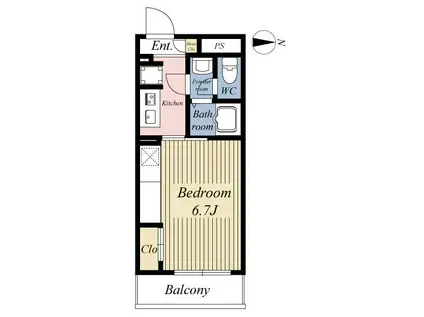 リブリ・ベクヴェーム(1K/3階)の間取り写真