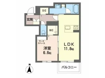 PRIMAVERA(1LDK/2階)の間取り写真