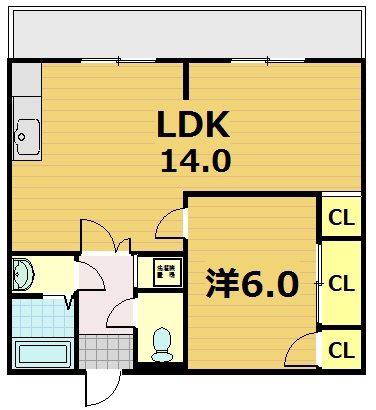 リーベンハイム(1LDK/1階)の間取り写真