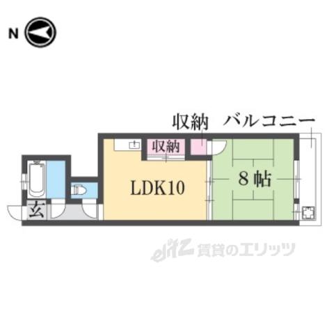 ガーデンハイツ高川(1LDK/2階)の間取り写真
