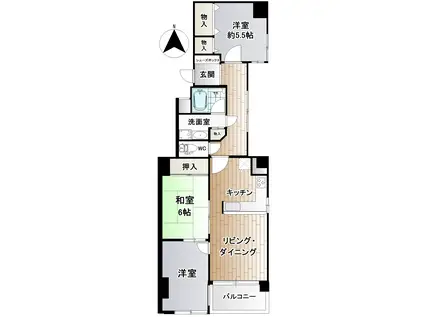 オスカーパレス(3LDK/6階)の間取り写真