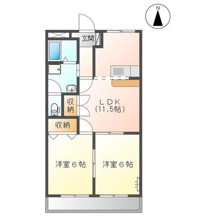 クレストール・イン(2LDK/2階)の間取り写真