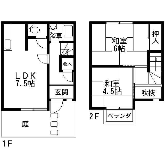 モンテメールI(2LDK/1階)の間取り写真
