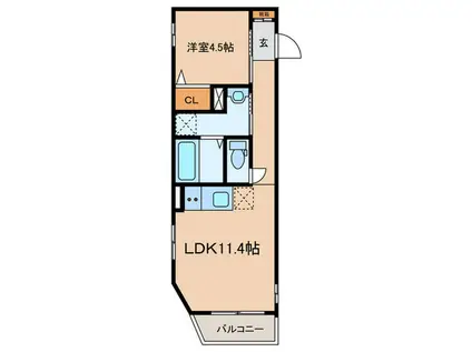 CENTURION(1LDK/3階)の間取り写真