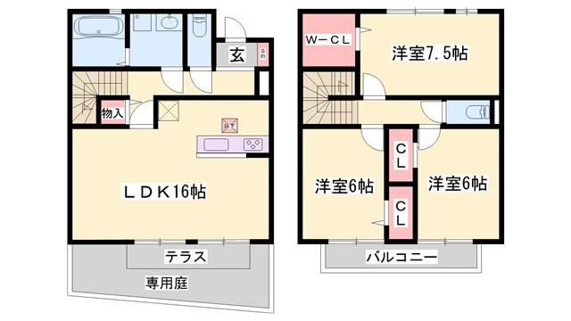 ガンダヴューハ(3LDK/2階)の間取り写真