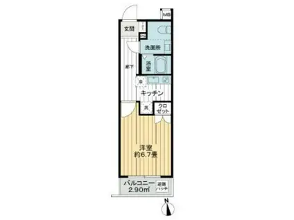 GROWS TOKIWADAI(1K/5階)の間取り写真