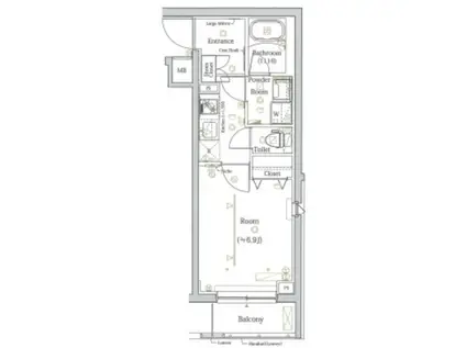 スカイコートルアナ文京本駒込(1K/2階)の間取り写真