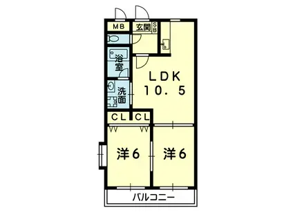 パールハイム(2LDK/2階)の間取り写真