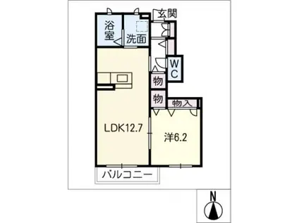 フォレナ富貴ノ台(1LDK/1階)の間取り写真