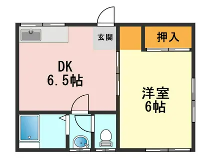 コーポ恵(1DK/2階)の間取り写真