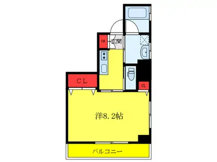AXISFLOW(1K/4階)の間取り写真