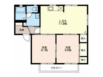 アイディアス栄明 B(3K/2階)の間取り写真