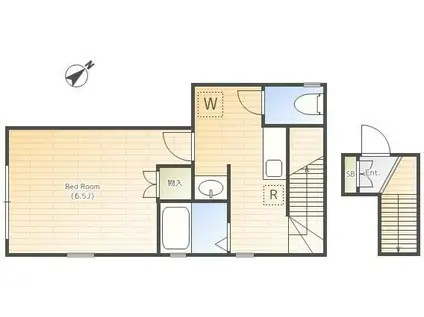 グランビル立川(1K/2階)の間取り写真
