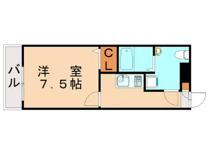 ハーモニーKハウス今宿駅前(1K/4階)の間取り写真