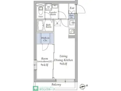 アトリオフラッツ奥沢(1LDK/4階)の間取り写真