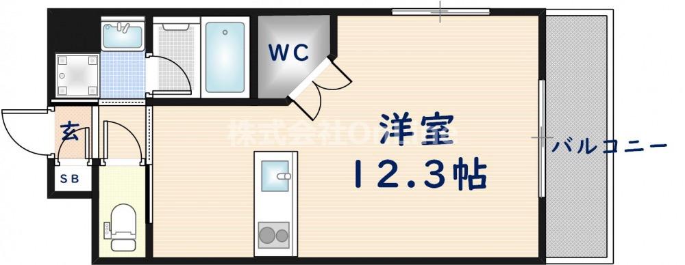 PHOENIX CLOVE TOMOI(ワンルーム/8階)の間取り写真