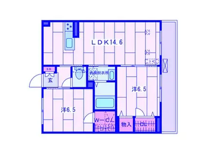 プログレス新鶴見(2LDK/1階)の間取り写真