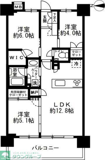 プレミスト川口並木(3LDK/7階)の間取り写真