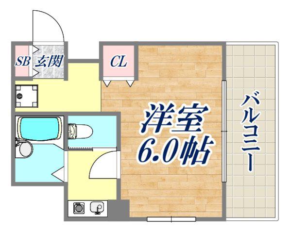 ジョイフル六甲Ⅴ(1K/2階)の間取り写真