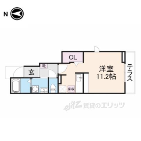 ラビアンデ篠山Ⅰ(ワンルーム/1階)の間取り写真