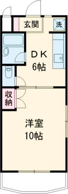 ベルデパルク(1DK/4階)の間取り写真
