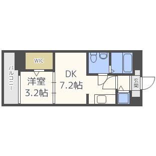 セレニテ谷町CALME(1DK/7階)の間取り写真