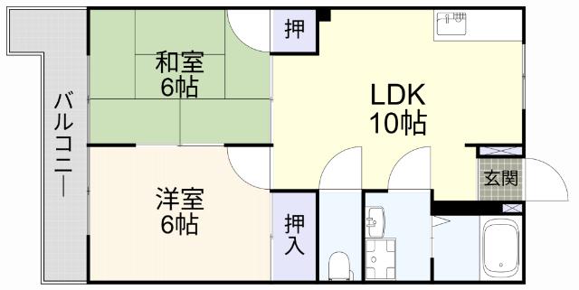 シャトレ沼本町(2LDK/1階)の間取り写真