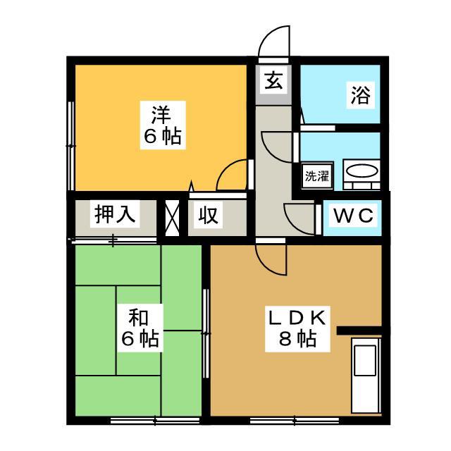 コーポ久(2LDK/2階)の間取り写真