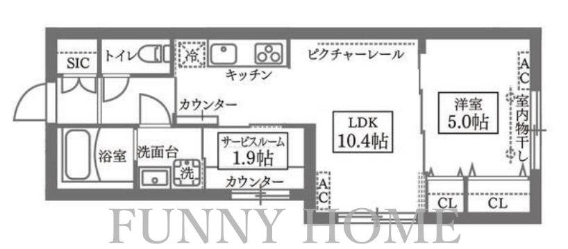 COCOCUBE GRANDE学芸大学(1SLDK/3階)の間取り写真