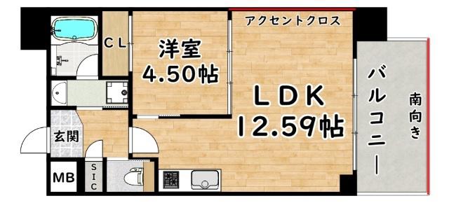 プレジオ塚本ASIAN(1LDK/2階)の間取り写真